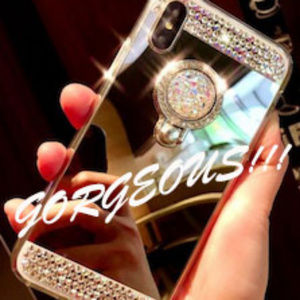 Bling iPhone 7Plus/8 Plus Mirror Case w/ Ringstand